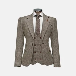 New Edition Fashion Andrew II Vested Tweed Plaid Suit><noscript><img width=