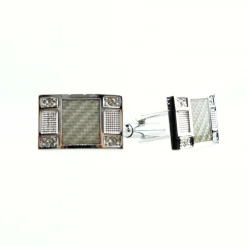 New Edition Fashion Chipper Rectangle Crystal Cuff Links> Cufflinks