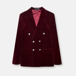New Edition Fashion Damask Velvet Double Breasted Blazer> Blazers & Sportcoats