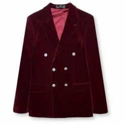 New Edition Fashion Damask Velvet Double Breasted Blazer> Blazers & Sportcoats