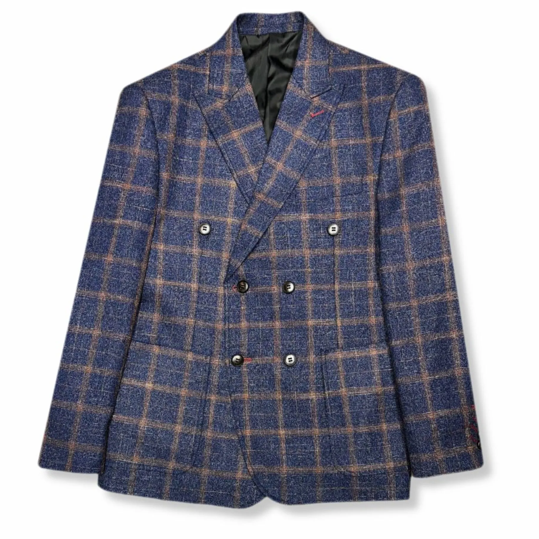 New Edition Fashion Darner Plaid Double Breasted Suit> Suits