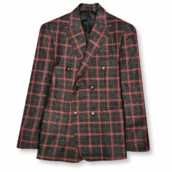 New Edition Fashion Darner Plaid Double Breasted Suit><noscript><img width=