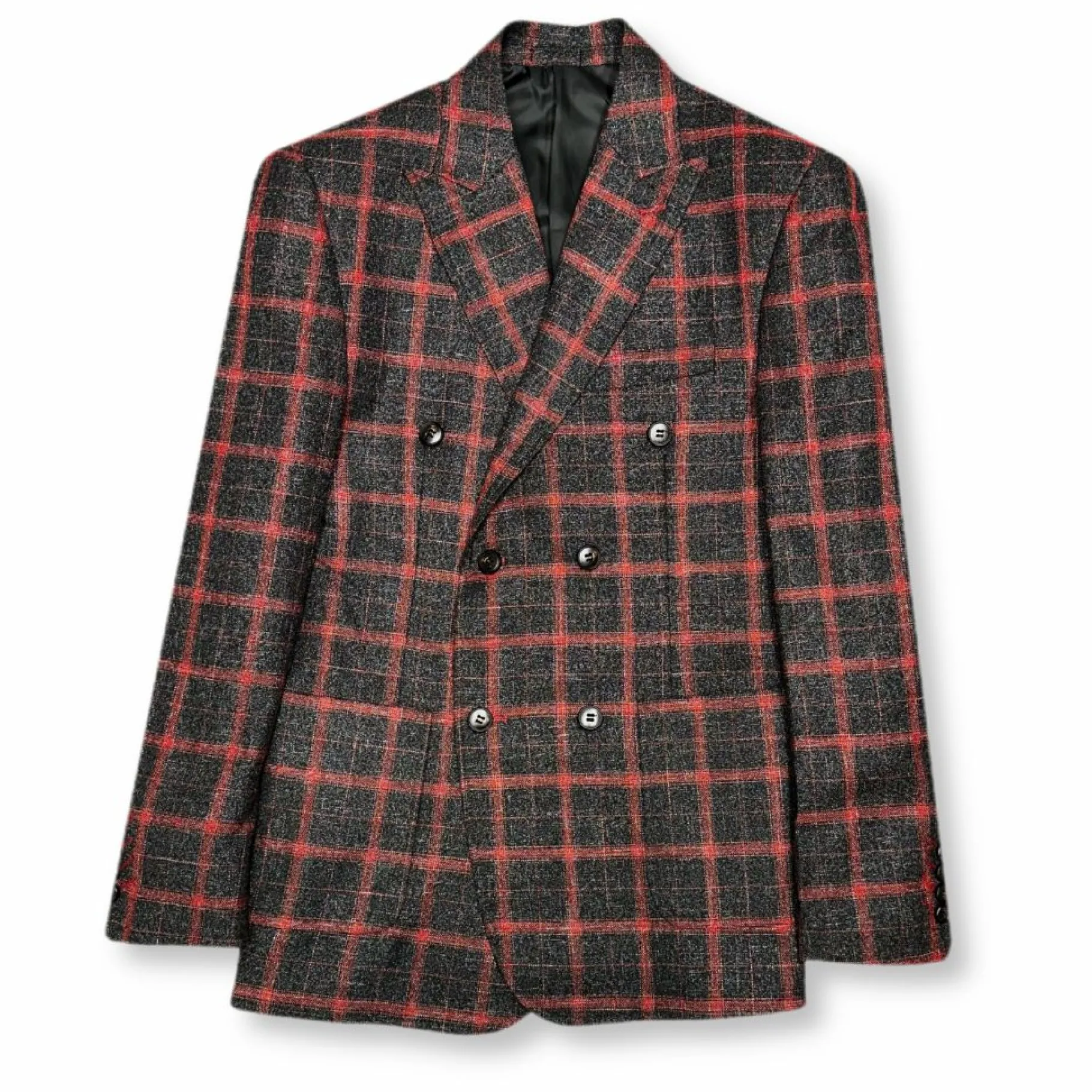 New Edition Fashion Darner Plaid Double Breasted Suit> Suits