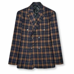New Edition Fashion Dattoli Plaid Double Breasted Suit><noscript><img width=