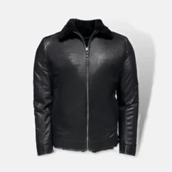 New Edition Fashion Dawson Leather Shearling Flight Jacket><noscript><img width=