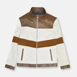New Edition Fashion Daxton Patchwork Leather Biker Jacket> Coats & Outerwear