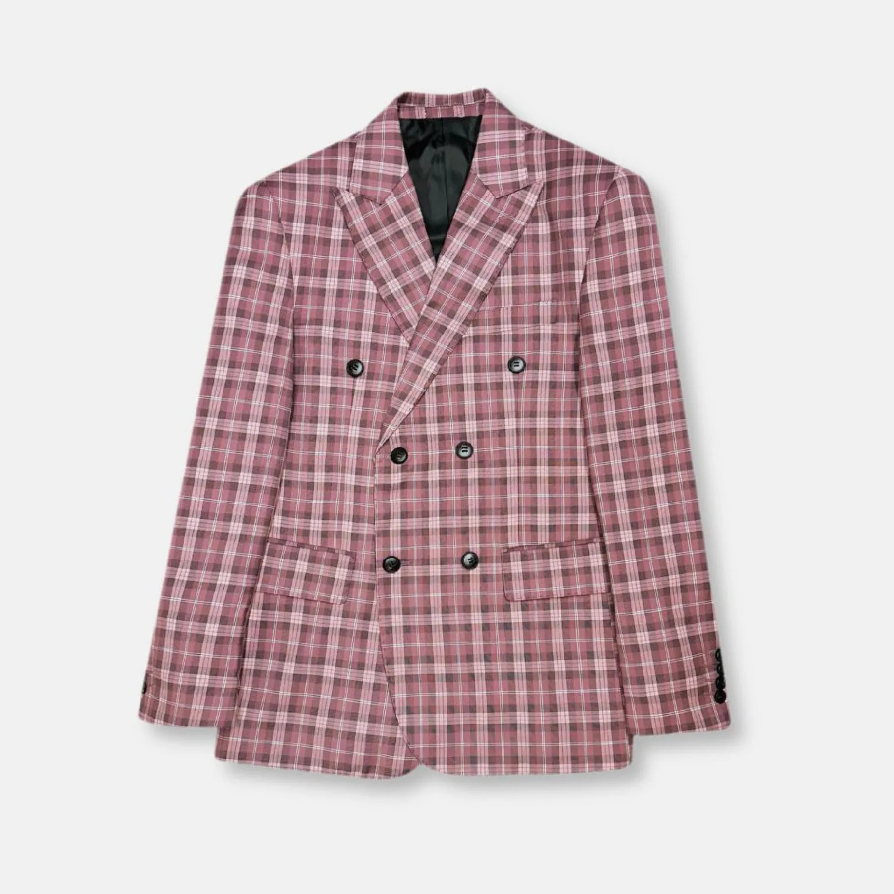 New Edition Fashion Decato Plaid Double Breasted Suit> Suits
