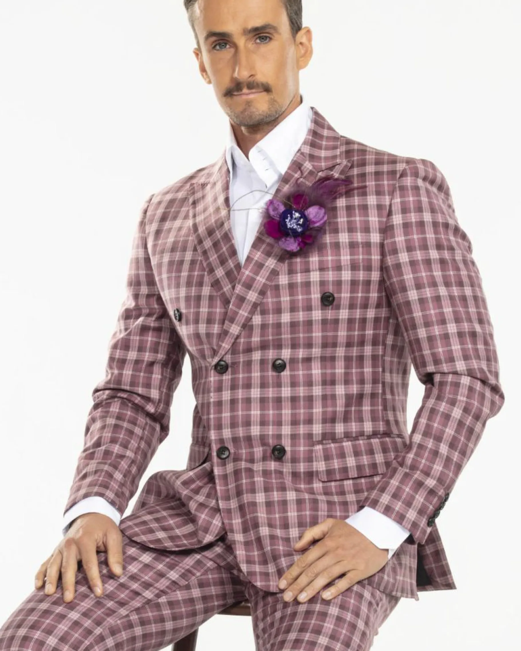 New Edition Fashion Decato Plaid Double Breasted Suit> Suits