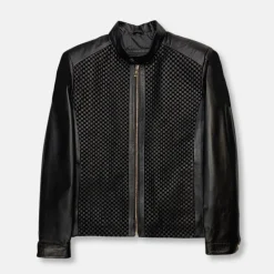 New Edition Fashion Dillard Racer Woven Leather Jacket> Coats & Outerwear