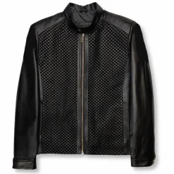 New Edition Fashion Dillard Racer Woven Leather Jacket> Coats & Outerwear