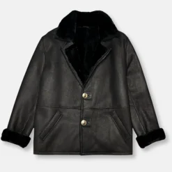 New Edition Fashion Dillinger Leather Shearling Overcoat Jacket> Coats & Outerwear