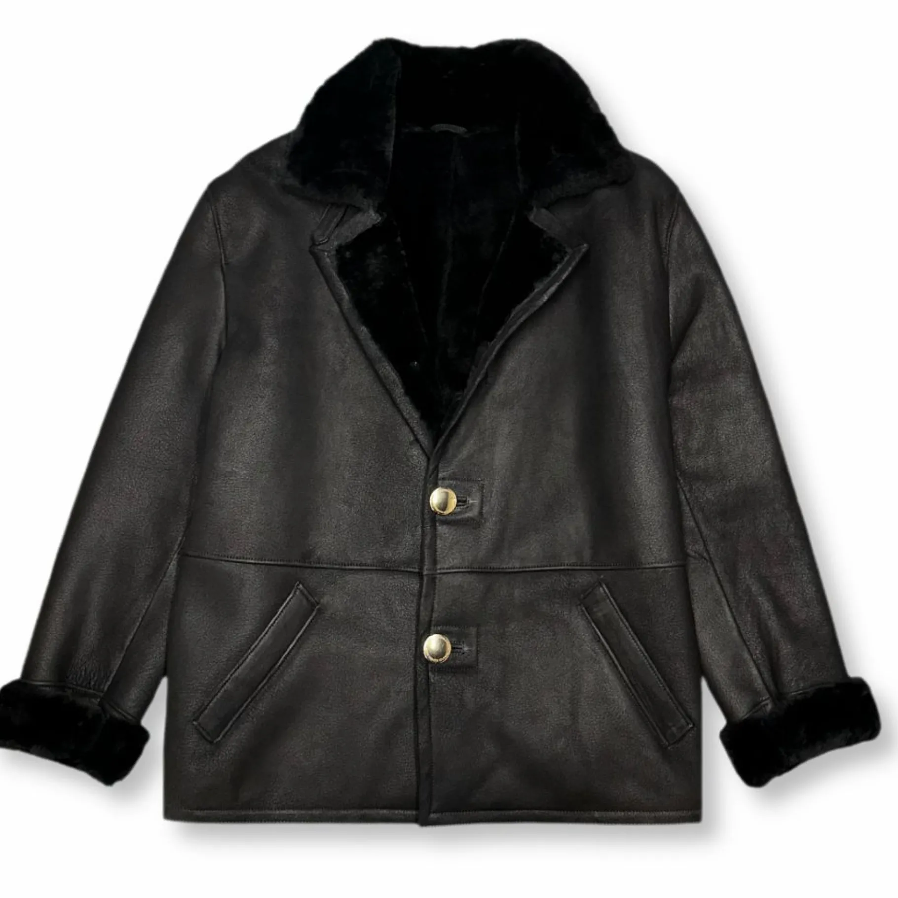 New Edition Fashion Dillinger Leather Shearling Overcoat Jacket> Coats & Outerwear
