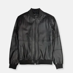 New Edition Fashion Domingo Leather Bomber Jacket> Coats & Outerwear