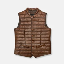 New Edition Fashion Driver Leather Puffer Vest> Vests