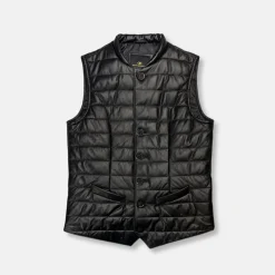New Edition Fashion Driver Leather Puffer Vest> Vests