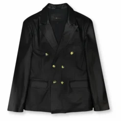 New Edition Fashion Dunning Double Breasted Leather Blazer> Blazers & Sportcoats