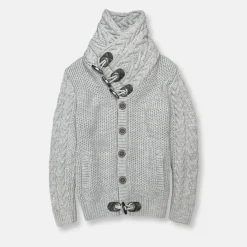 New Edition Fashion Duskin Cable Knit Button-Up Sweater> Sweaters