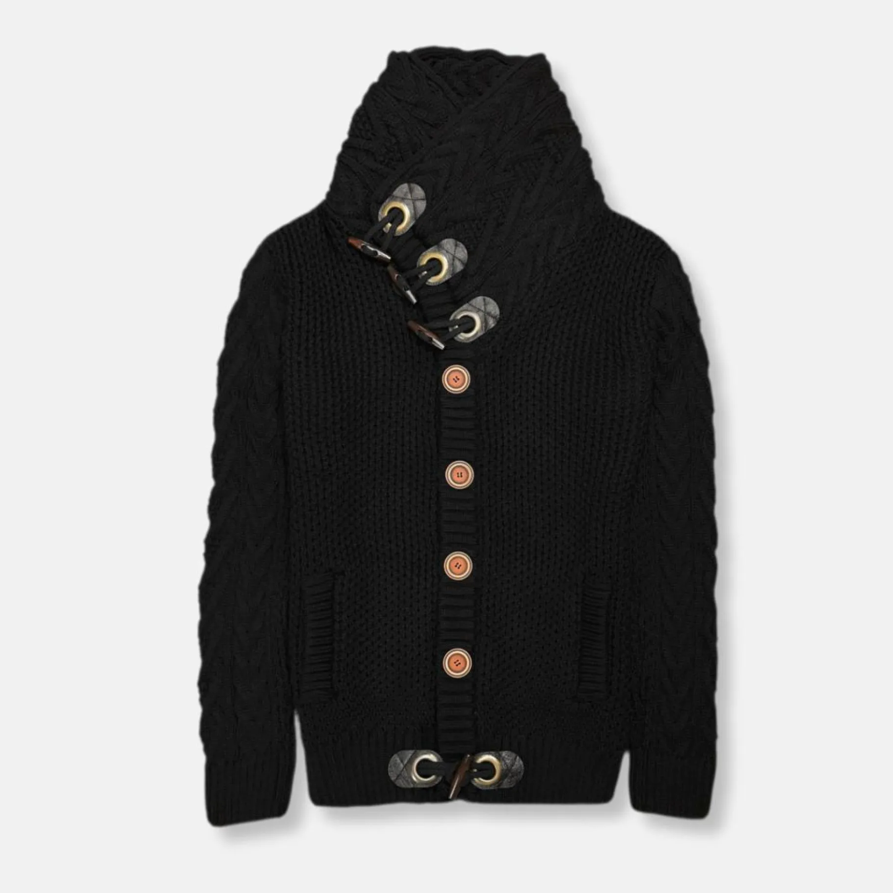 New Edition Fashion Duskin Cable Knit Button-Up Sweater> Sweaters
