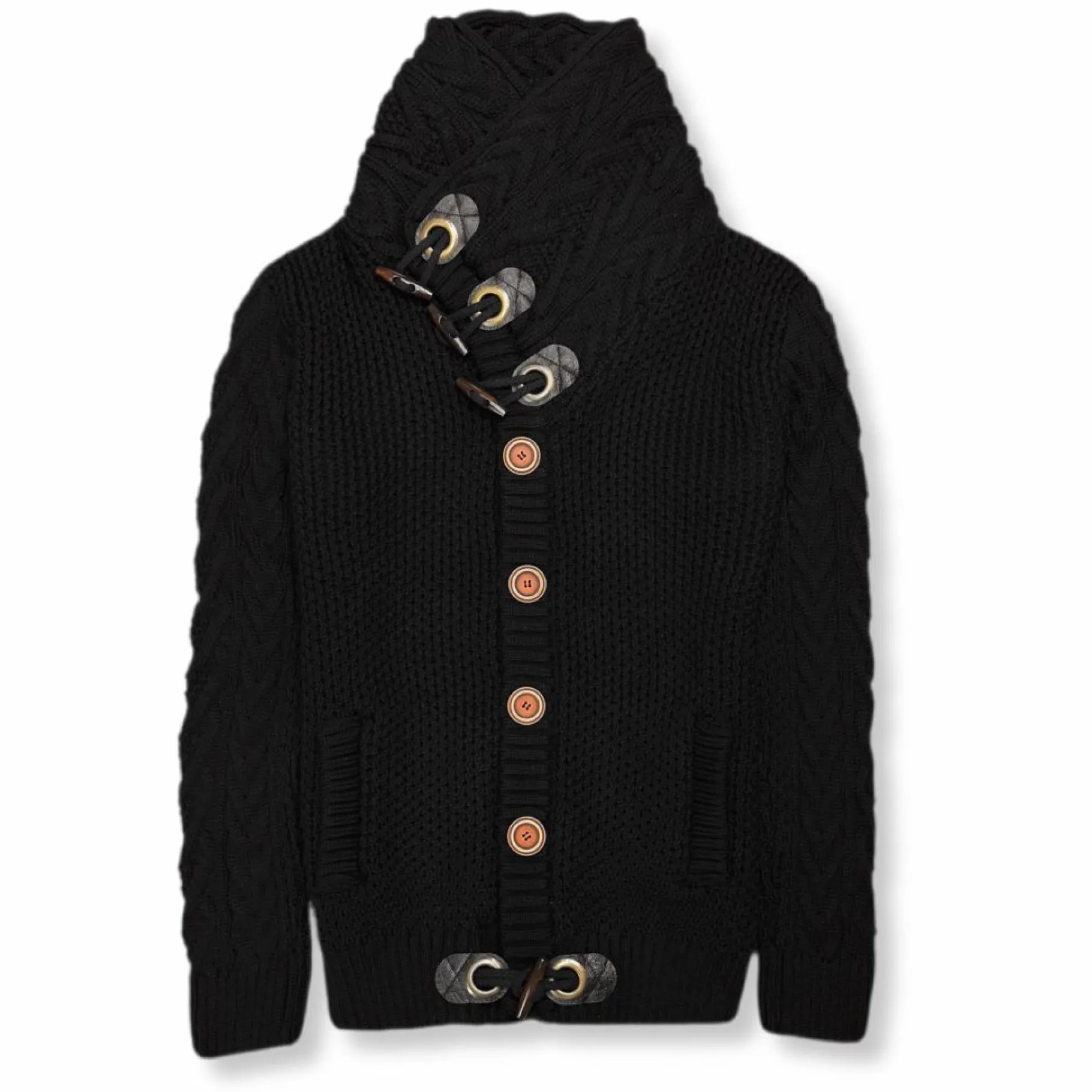 New Edition Fashion Duskin Cable Knit Button-Up Sweater> Sweaters