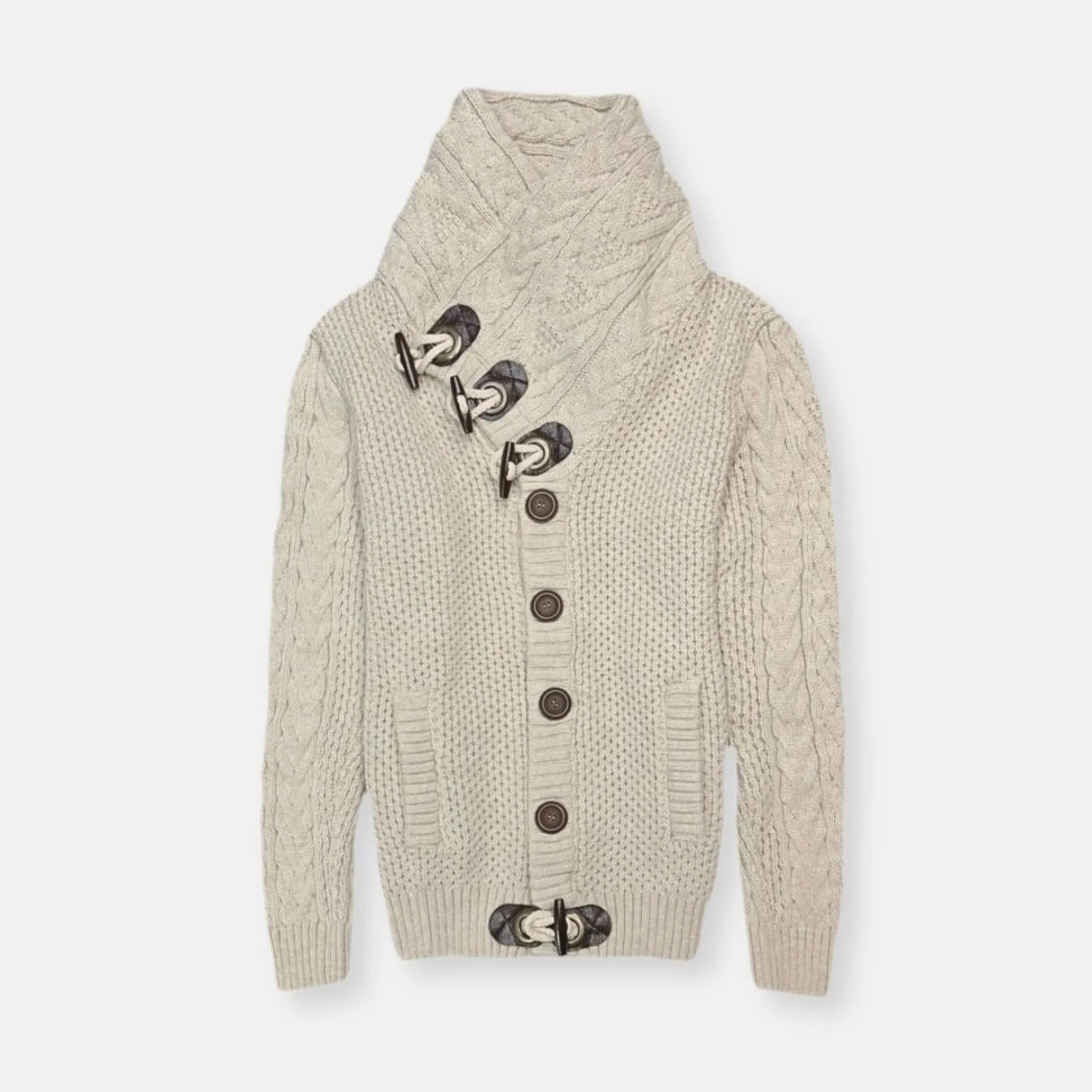 New Edition Fashion Duskin Cable Knit Button-Up Sweater> Sweaters