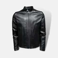 New Edition Fashion Dylan Racer Leather Jacket><noscript><img width=