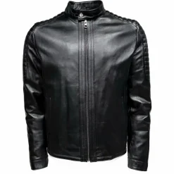 New Edition Fashion Dylan Racer Leather Jacket><noscript><img width=
