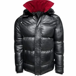 New Edition Fashion Dyson Down Puffer Leather Jacket><noscript><img width=