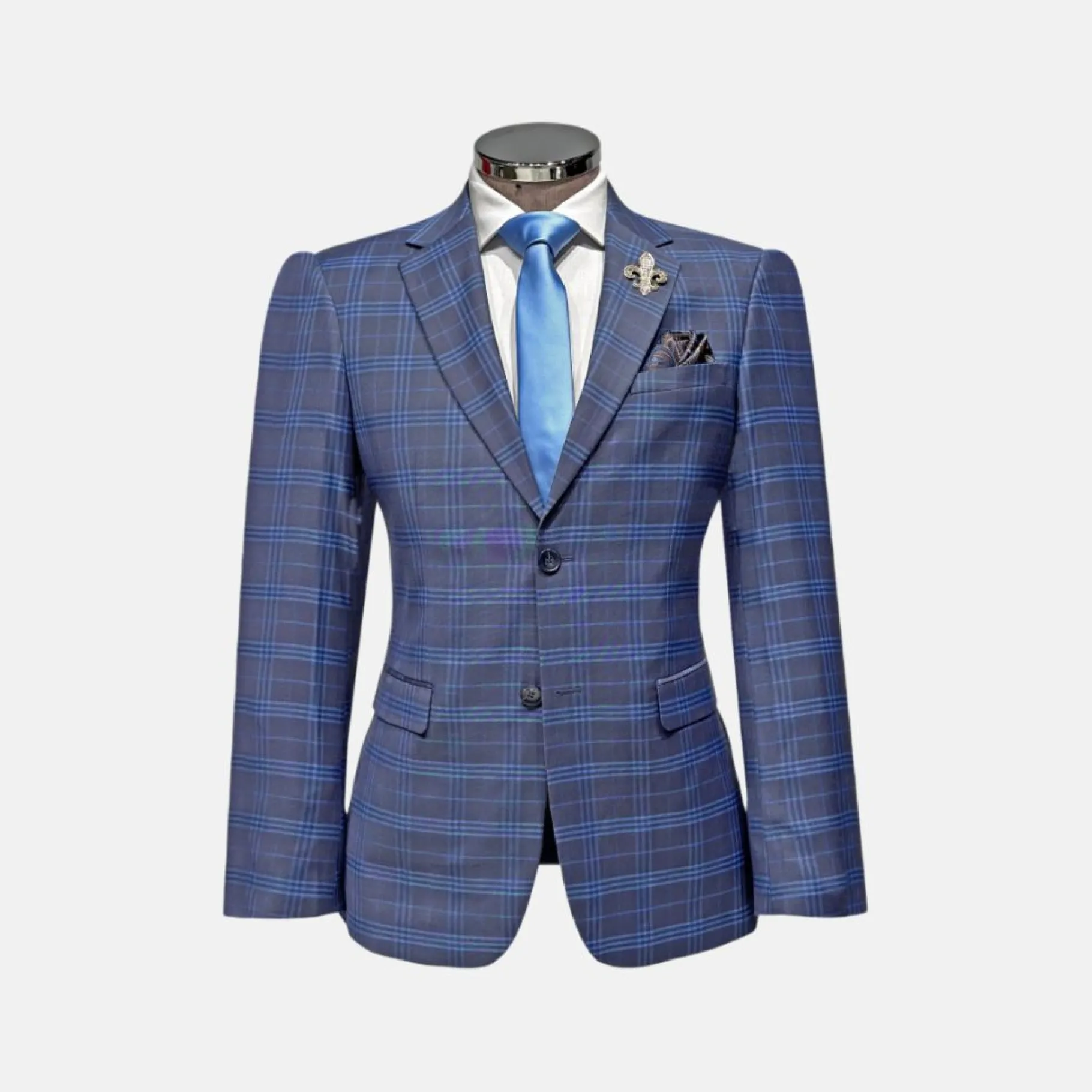 New Edition Fashion Greyson Slim Plaid Suit> Suits
