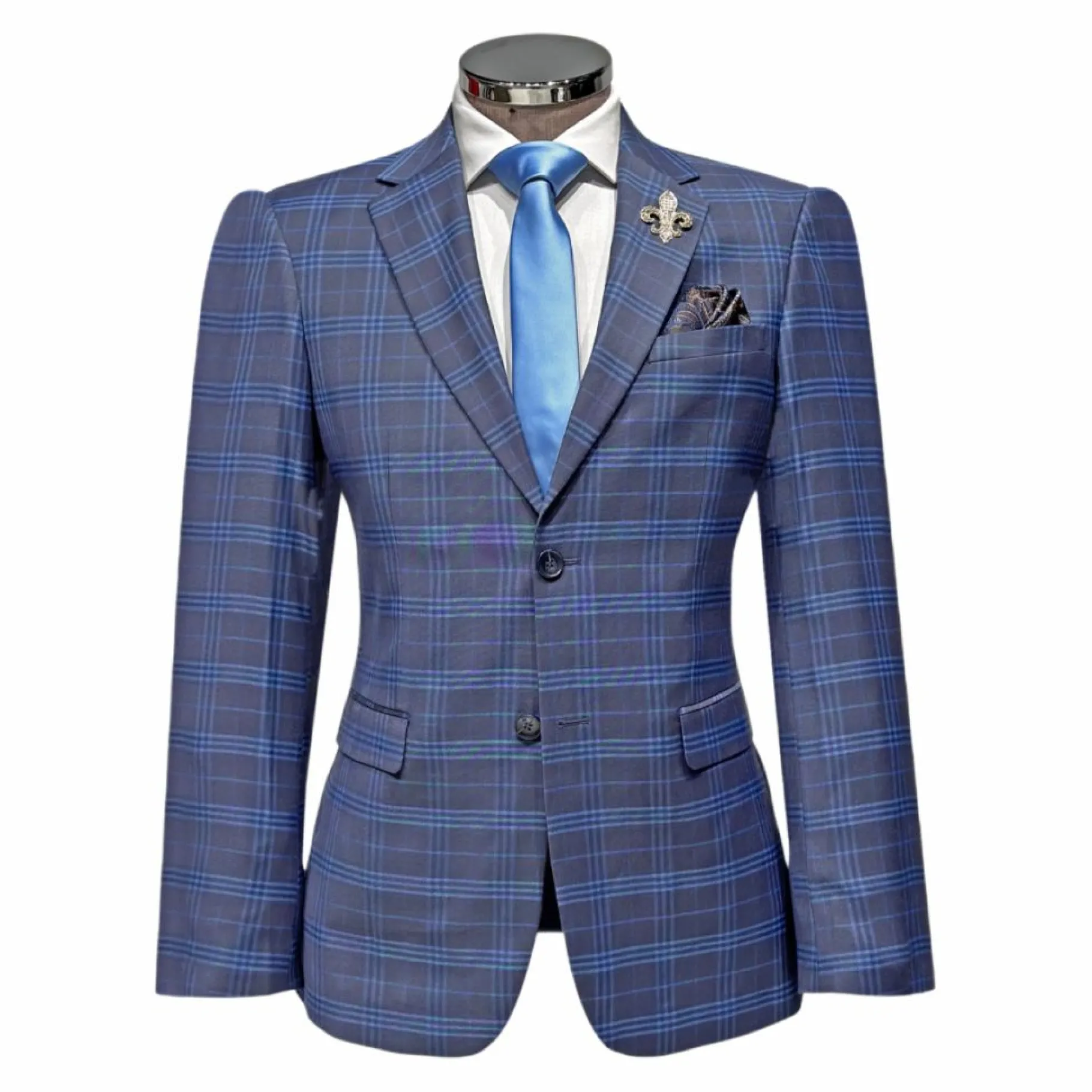 New Edition Fashion Greyson Slim Plaid Suit> Suits