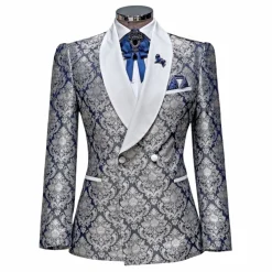 New Edition Fashion Radman Jacquard Slim Fit Blazer><noscript><img width=
