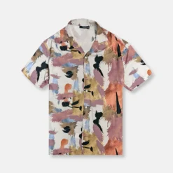 New Edition Fashion Testo Tropical Resort Revere Collar Shirt> Button Downs