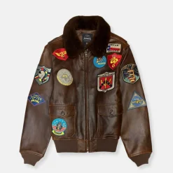 New Edition Fashion “Top Gun" G-1 Flight Leather Jacket> Coats & Outerwear