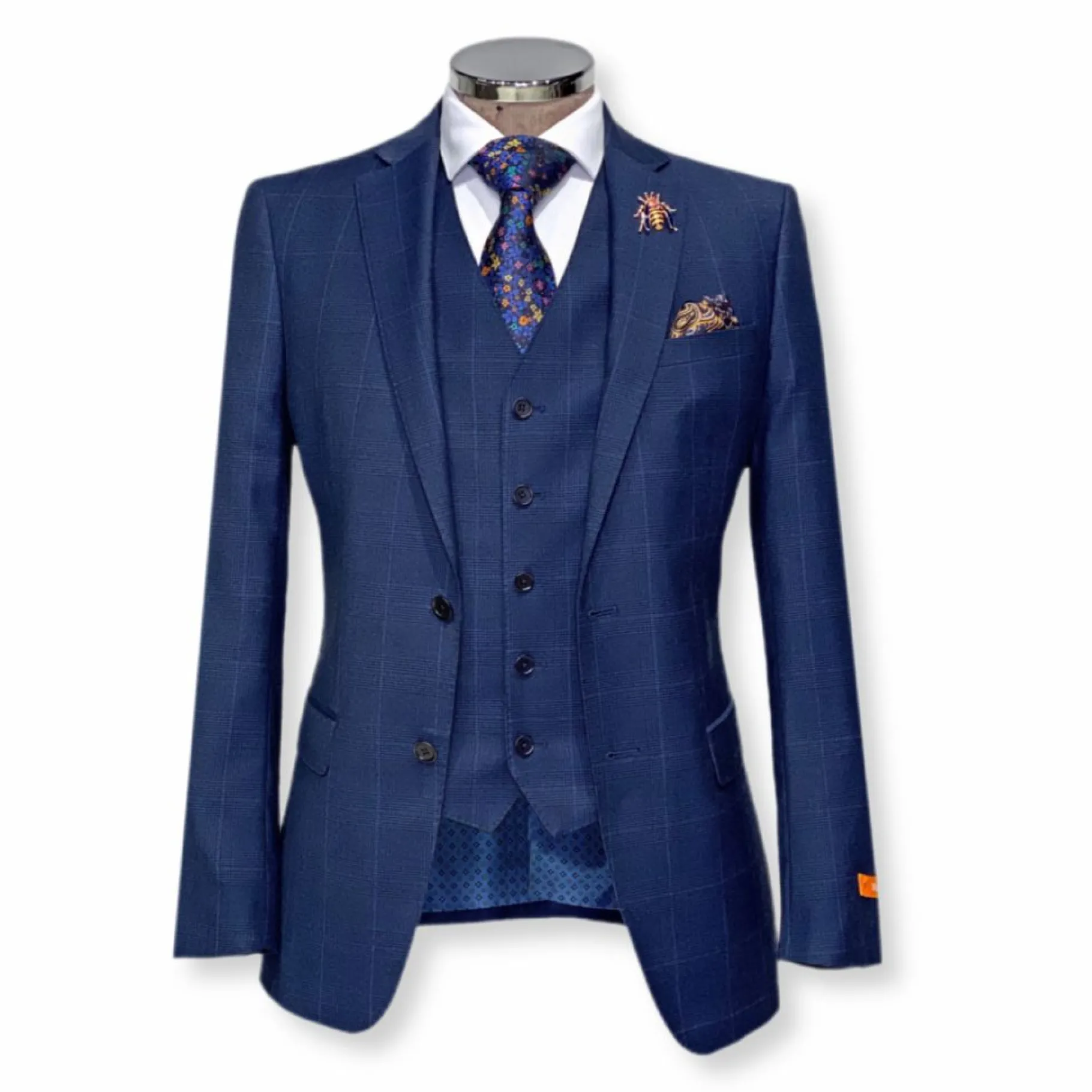 New Edition Fashion Varg Plaid Vested Suit> Suits
