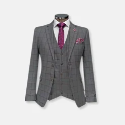 New Edition Fashion Williams Windowpane Vested Suit> Suits