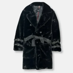 New Edition Fashion Wolf Fur Double Breast Overcoat> Coats & Outerwear
