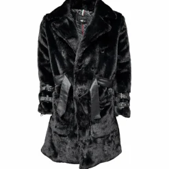New Edition Fashion Wolf Fur Double Breast Overcoat><noscript><img width=