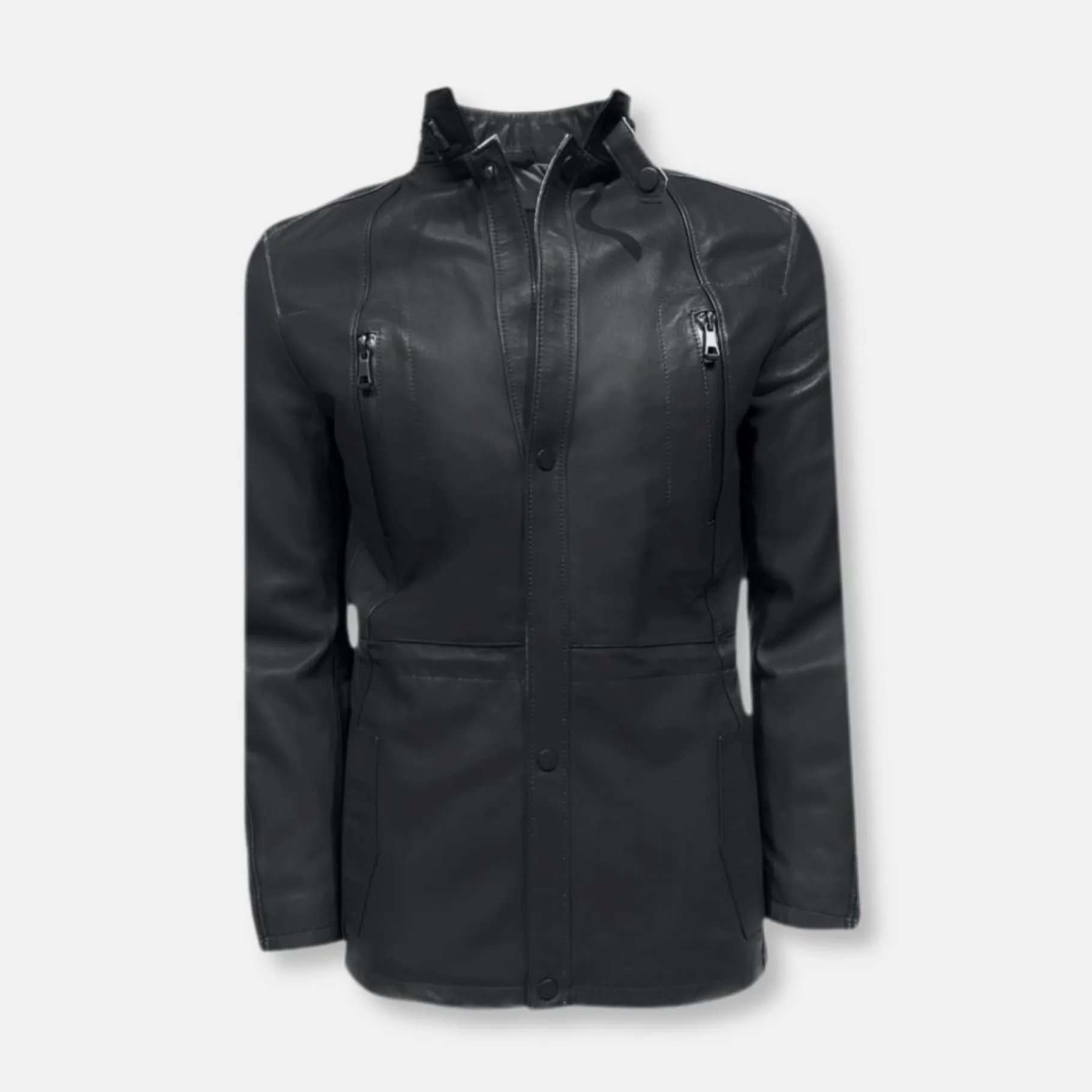 New Edition Fashion Zeus Matte Leather Jacket> Coats & Outerwear