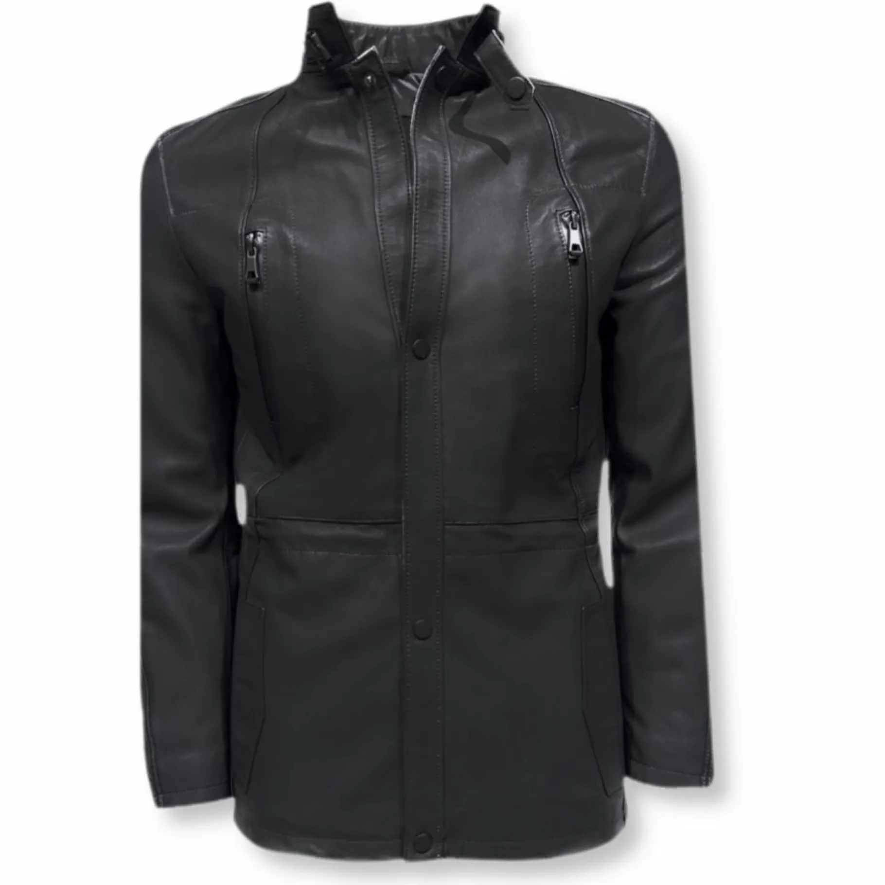 New Edition Fashion Zeus Matte Leather Jacket> Coats & Outerwear